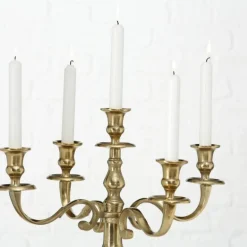 5 armet lysestage / kandelaber i guld aluminium - H.78xØ.45cm
