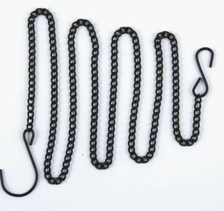 1 meter sort eller sølv kæde med 2 kroge