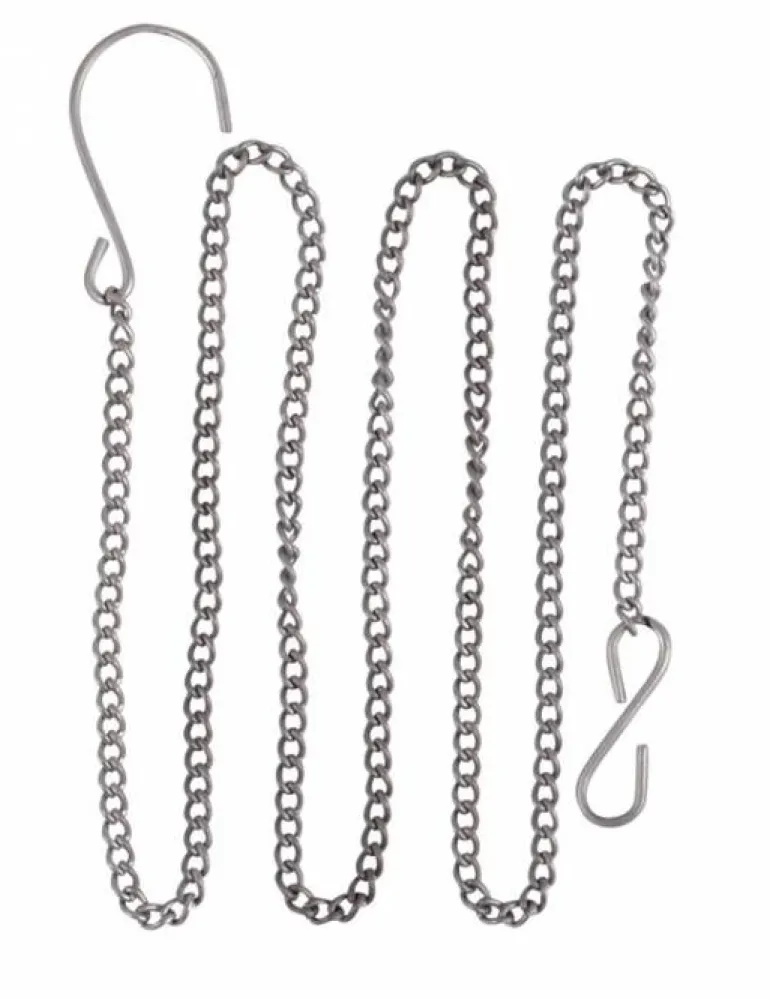 1 meter sort eller sølv kæde med 2 kroge