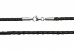 2.5 mm Flettet Læderhalskæde