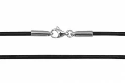2 mm Læderhalskæder - sort/brun m/k