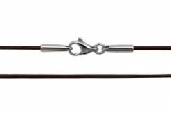 1 mm Læderhalskæder - sort/mokka