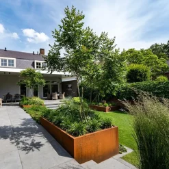 Aflange rektangulære højbede i Cortenstål - L.200cm / 300cm - B.100cm - UDEN BUND