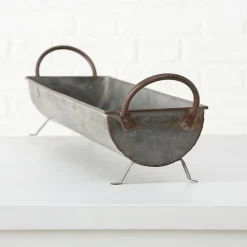 Aflange rustikke zink potter / bakker - 2stk