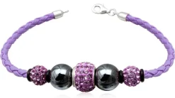 Amethyst læderarmbånd