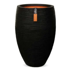 Ball Rib - Indendørs krukke med vandrette ribber - Livstidsgaranti - Guld + Sort + Antrazit