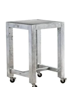 Barbord i galvaniseret jern med betonfliser og hjul