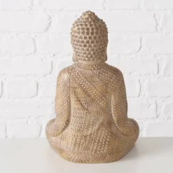 Beige/mørk sand Buddha figur 30cm + 49cm