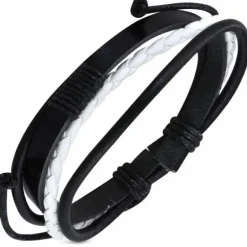 Black´n white læderarmbånd