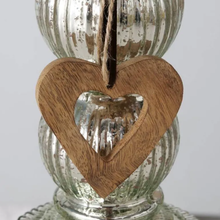 Bloklysestager i fattigmandssølv med dekoration / Sæt