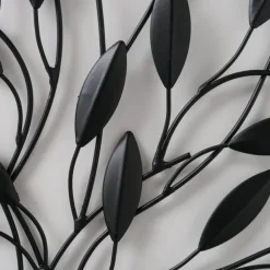 Blomster relief i sort metal - Ø.50cm