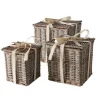 Boks sæt - Kurve i rattan med låg / 3stk