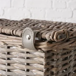 Boks sæt - Kurve i rattan med låg / 3stk