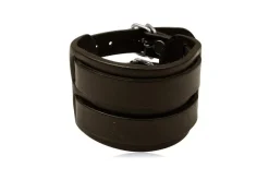 Bredt Læderarmbånd / sort + brun