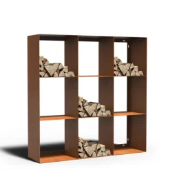 Brændereol / Rumdeler til brændestykker i cortenstål