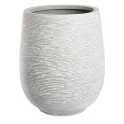 Brun eller Lysegrå vandtæt krukke i glasfiber med mønster - H.56xØ.45