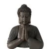 Buddha figur i brun antik - 25cm i halv statur