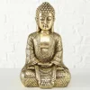 Buddha figur i guld resin - 30cm