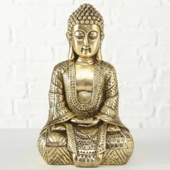 Buddha figur i guld resin - 30cm
