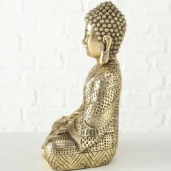 Buddha figur i guld resin - 30cm