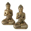 Buddha figurer i guld resin - 20cm / Sæt