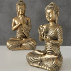 Buddha figurer i guld resin - 20cm / Sæt