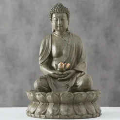 Buddha vandfontæne med lotus blomst - 46cm