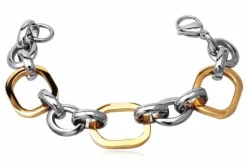 2cm bredt stålarmbånd - 19cm - blank eller guld