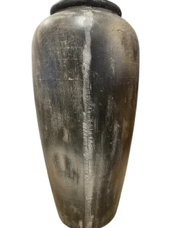 80cm høj krukke / vase i rustik patineret fiberbeton - 2 farver