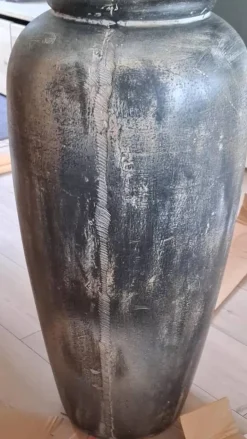 80cm høj krukke / vase i rustik patineret fiberbeton - 2 farver