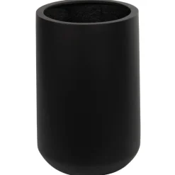 38cm høj sort plantepotte i fiberstone - Ø.25cm