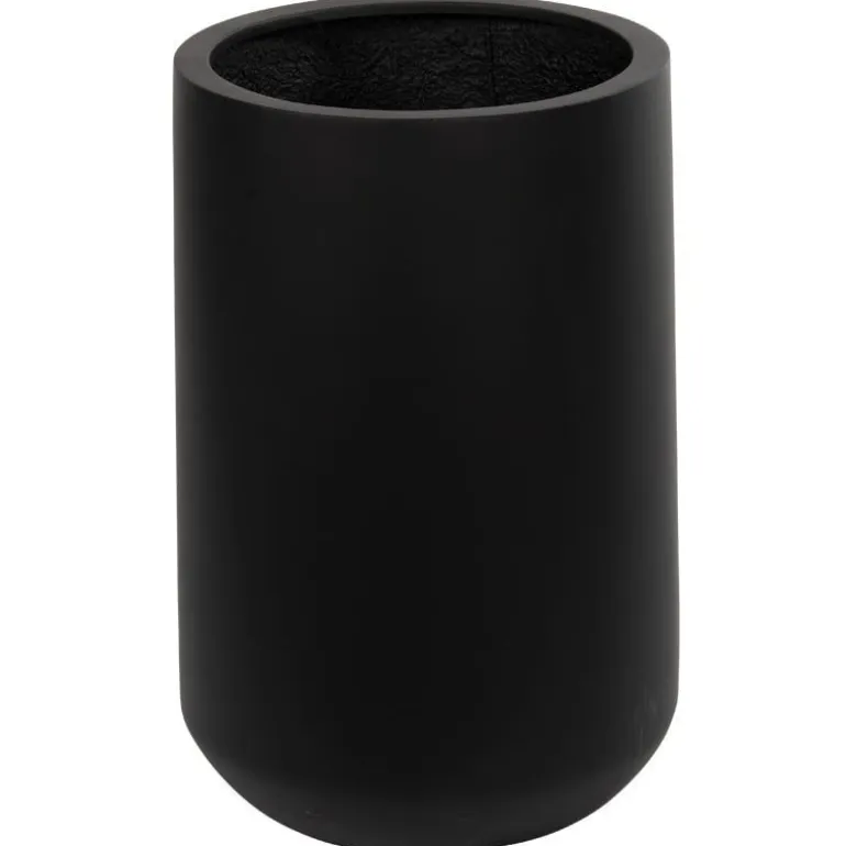38cm høj sort plantepotte i fiberstone - Ø.25cm