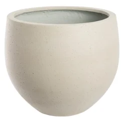 Ø.53cm rund sand/beige eller grå krukke med rustik finish