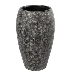 86cm rustik krukke i light black antik + sort / Fiberstone