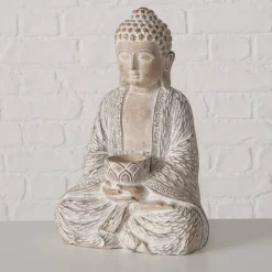 30cm sand antique Buddha figur med lysholder
