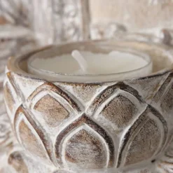 30cm sand antique Buddha figur med lysholder