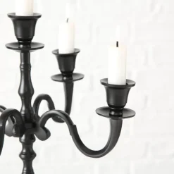 40cm sort 5 armet lysestage - kandelaber i aluminium