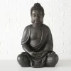 70cm stor Buddha figur i brun antik