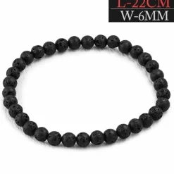 22cm stretch volcano lava armbånd - 4mm - 6mm eller 8mm