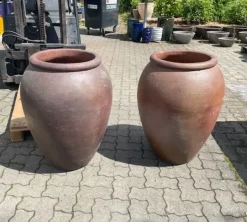 83cm udendørs havekrukke i brun ironstone stentøj