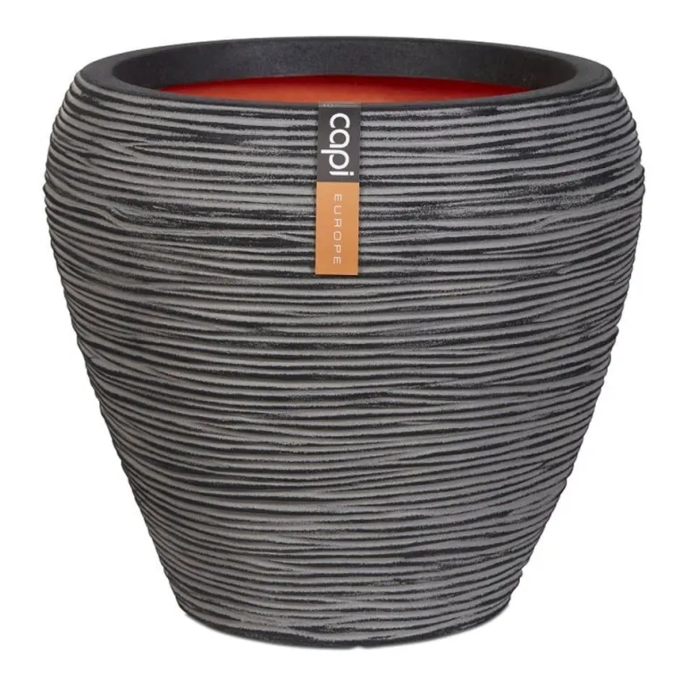 Conic Rib - Sort + Taupe + Antrazit indendørs vandtæt krukke med ribber