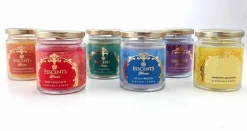 Duftlys i glas med låg - 6 forskelligei kasse - Pris for 6stk