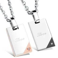 Duo Blades halskæder til par i rustfri stål