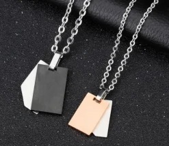 Duo Blades halskæder til par i rustfri stål