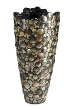 Eksklusiv høj krukke med rustfri stålkant og black lip shell - 2str.