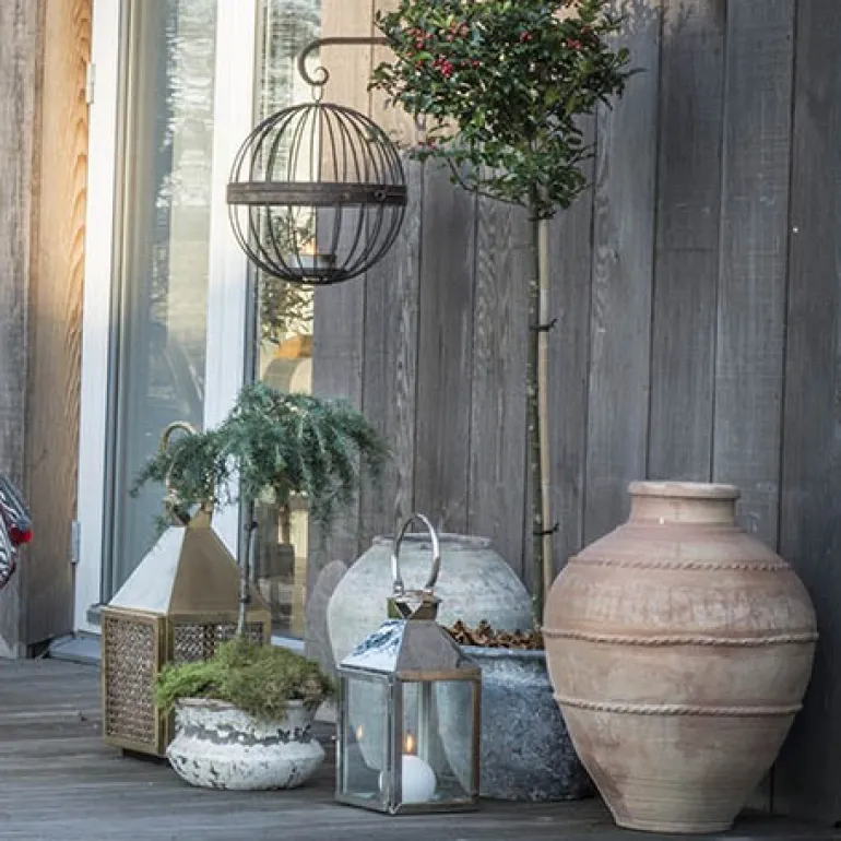 Enkel rustik galge / Lanterne krog - 2 str