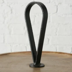 Etagere med mangotræ og jernhåndtag - Ø.35cm