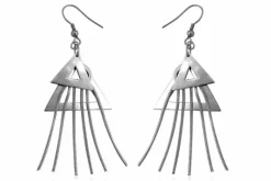 Ethnic triangle øreringe i stål