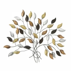 Fagus relief i metal med blade til væg - 103cm