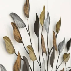 Fagus relief i metal med blade til væg - 103cm